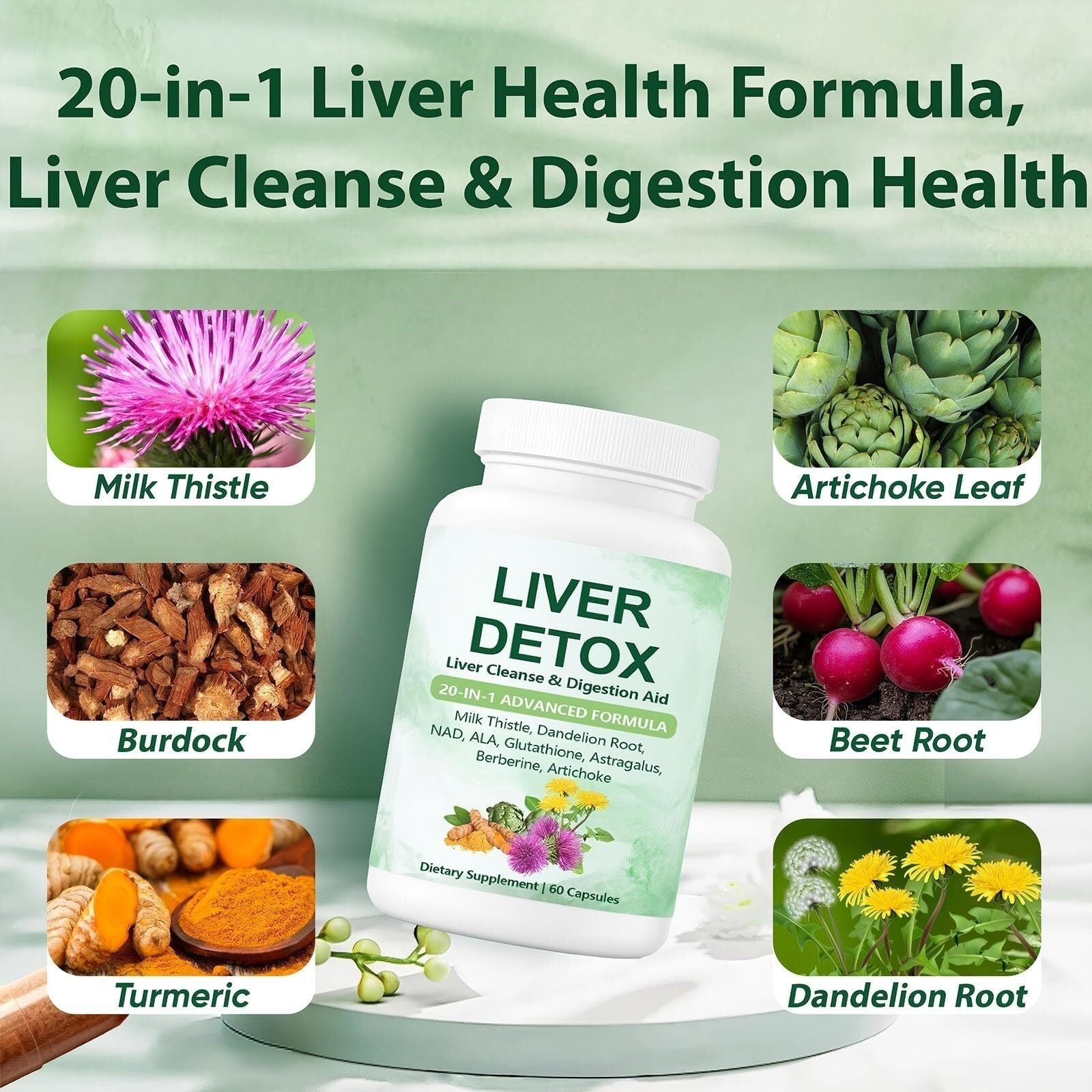 Liver Cleanse and Digestion Aid Health tablet closeup emphasizes compact portability.
