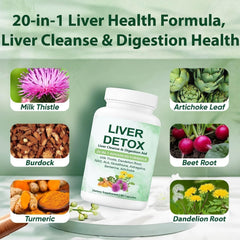 Liver Cleanse and Digestion Aid Health tablet closeup emphasizes compact portability.