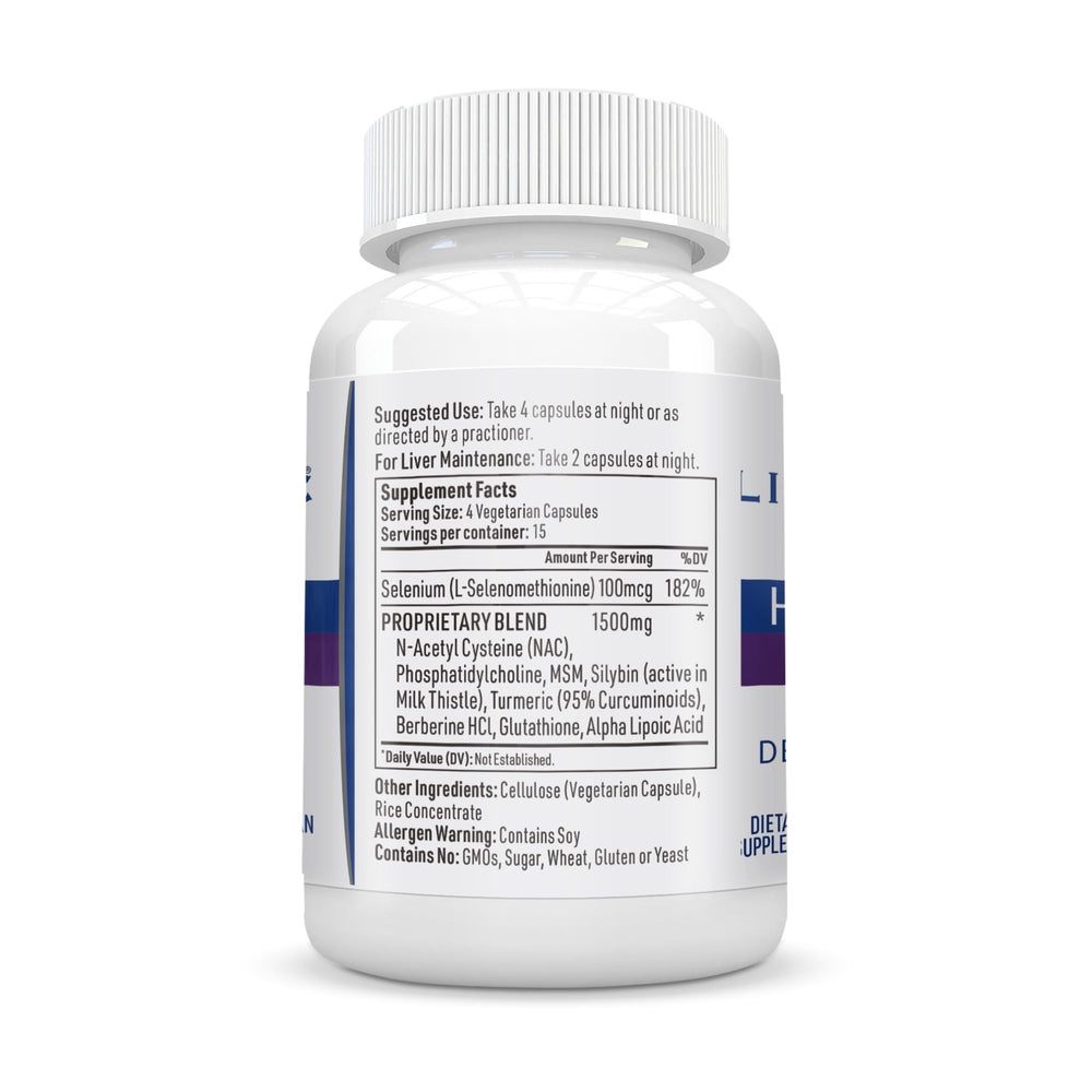 Hepatiben ingredient panel featuring milk thistle and NAC for detox-friendly care.