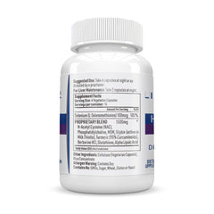 Hepatiben ingredient panel featuring milk thistle and NAC for detox-friendly care.