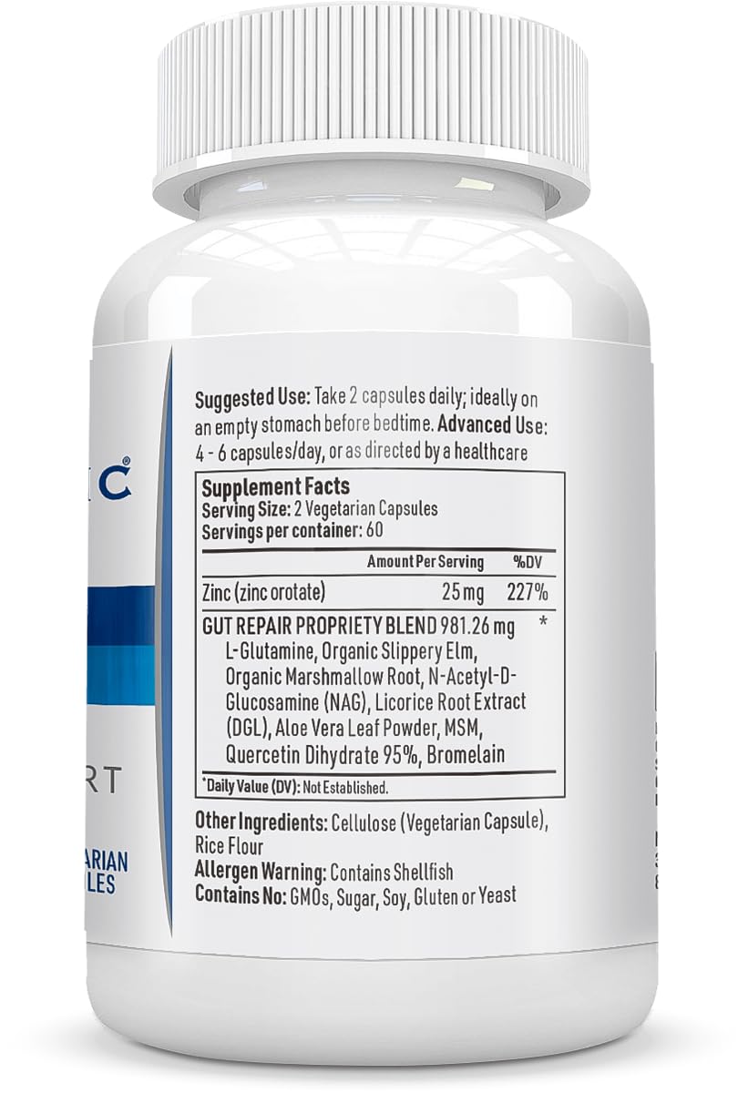 Liver Medic Leaky Gut Repair capsules closeup highlight natural ingredients.