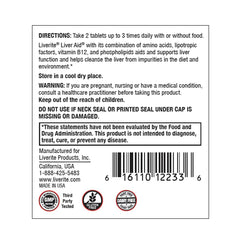 Liverite Liver Aid label front highlighting 120 tablets for energy support.