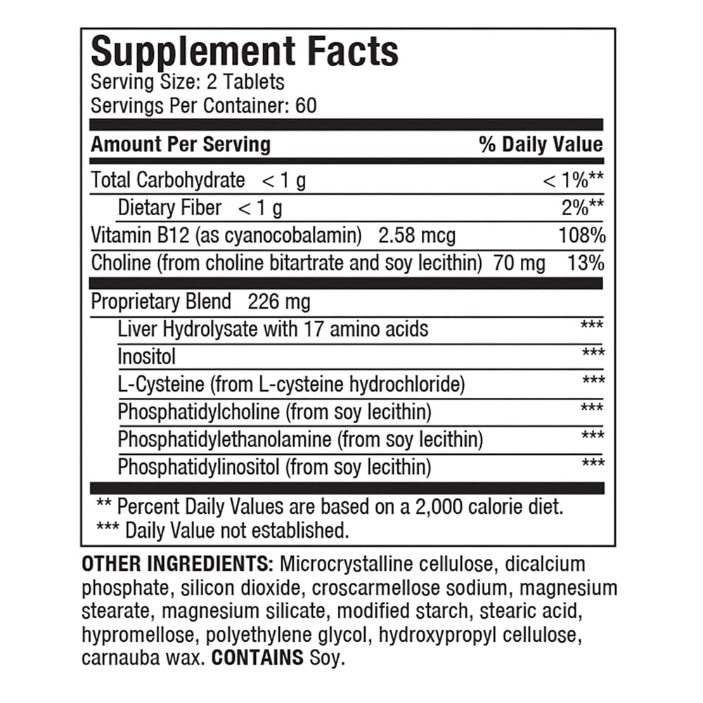 Close-up of Liverite Liver Aid tablets showing form for daily liver support.