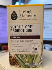 Living Alchemy Your Flora Terrain fermented-soybean graphic showcases bioavailable nutrients.