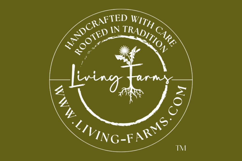 Living Farms care guide included: external-use tips for safe, effective application
