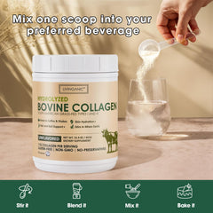 LIVINGANIC collagen peptides powder in smoothie adds daily protein without altering taste