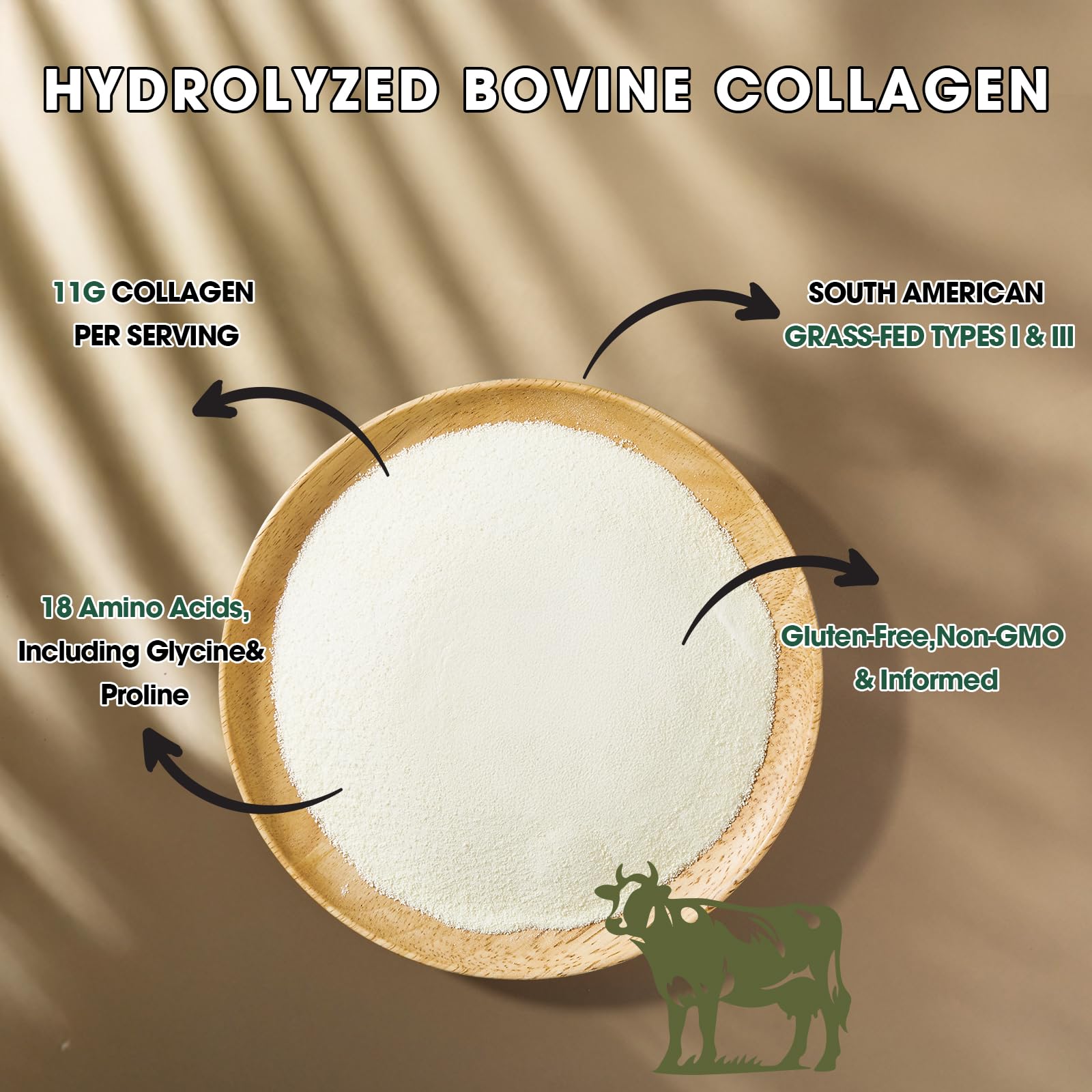 LIVINGANIC collagen peptides type III content per serving delivers robust amino acids