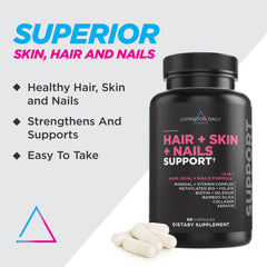 Livingood Daily capsules closeup highlighting gluten-free formula for clean daily care.