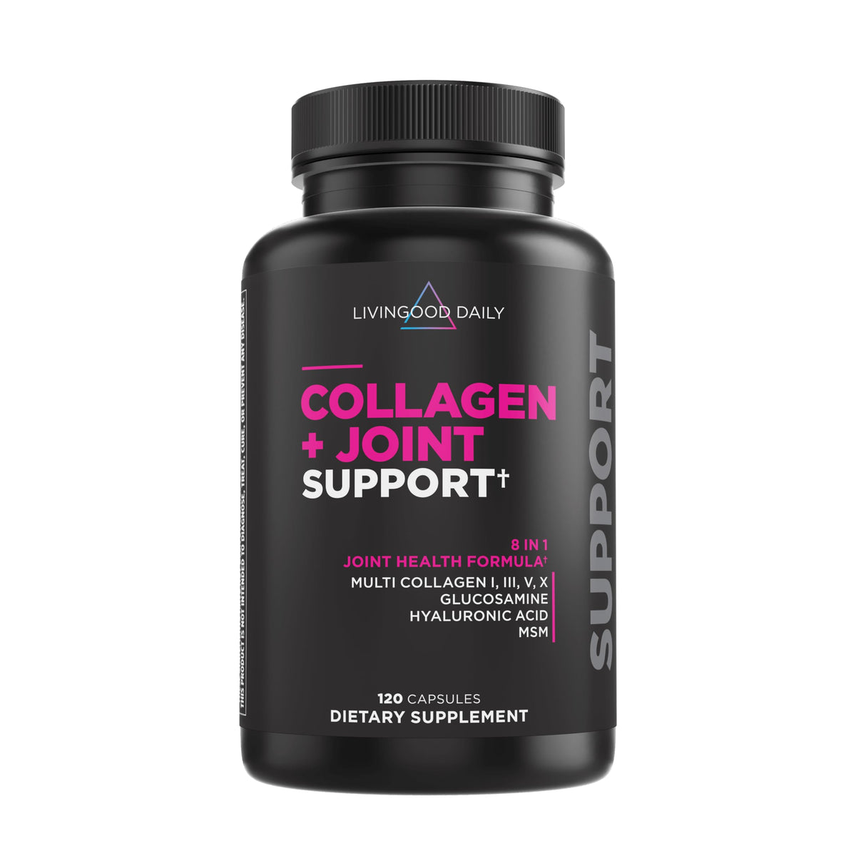 Livingood Daily Collagen Joint Support bottle promotes joint mobility.