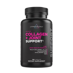 Livingood Daily Collagen Joint Support bottle promotes joint mobility.
