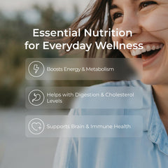 Closeup of Livingood Daily methylated multivitamin capsules for easy daily use in busy routines