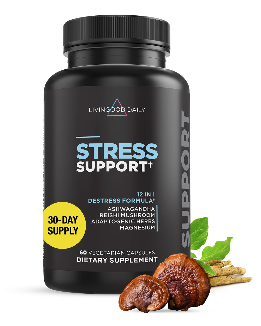 Livingood Daily Stress Support bottle front for daily calm