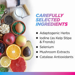 Livingood Daily Thyroid Support capsules opened to reveal vegetarian capsules.