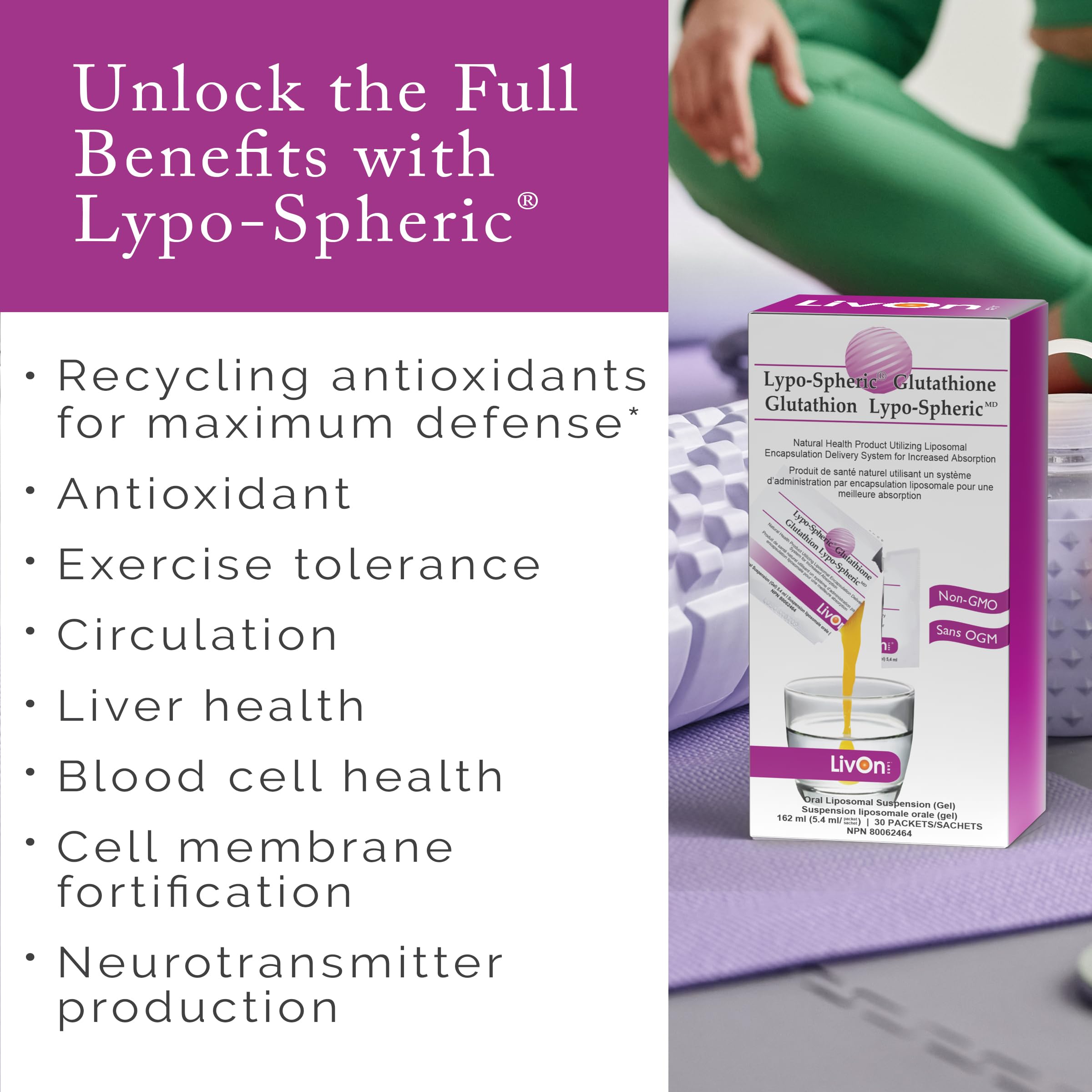 LivOn Glutathione liver detox support concept highlights natural pathways