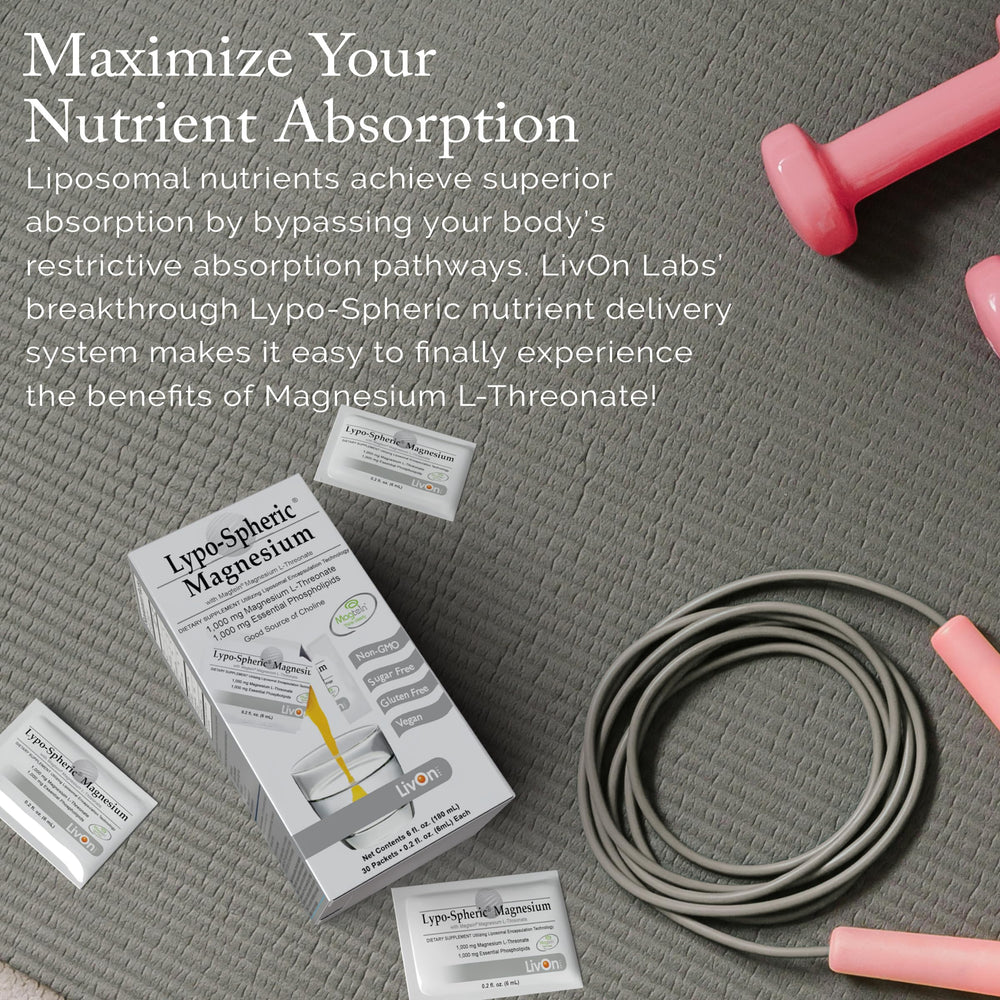 Close-up of the LivOn liposome-encapsulated delivery bottle for daily use.