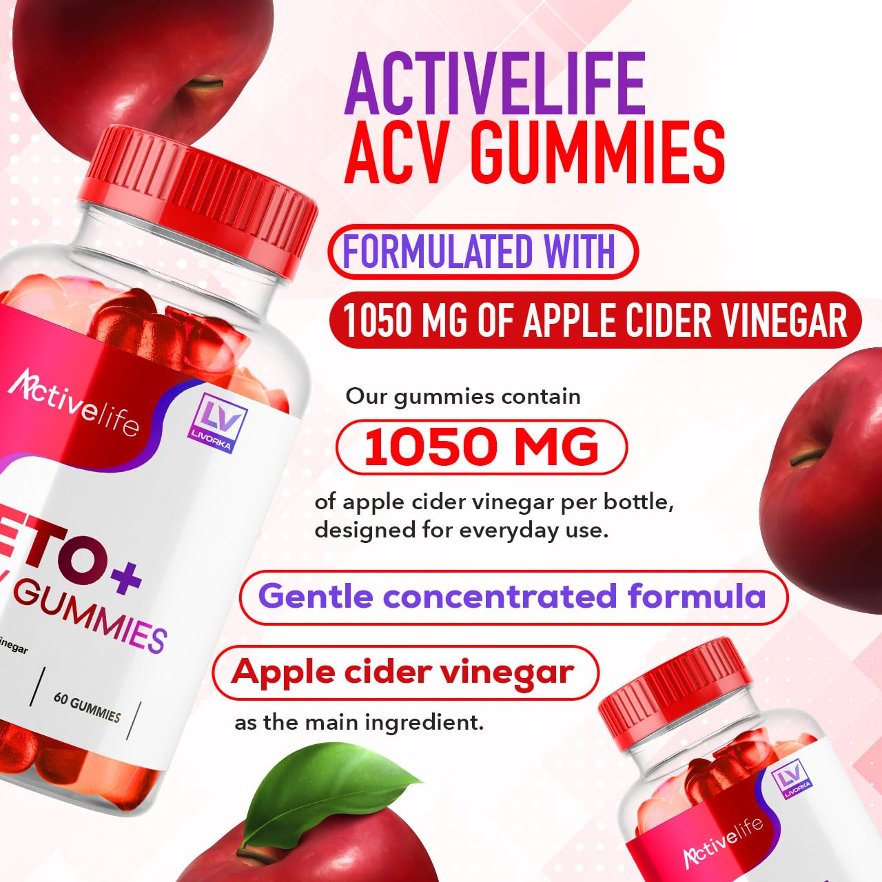 Pouring Livorka ActivLife Keto ACV Gummies for easy daily use
