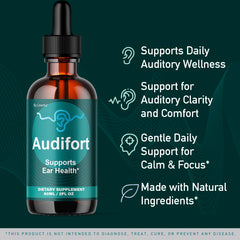 LIVORKA Audifort Drops 5 pack display highlighting value for monthly ear care routine.