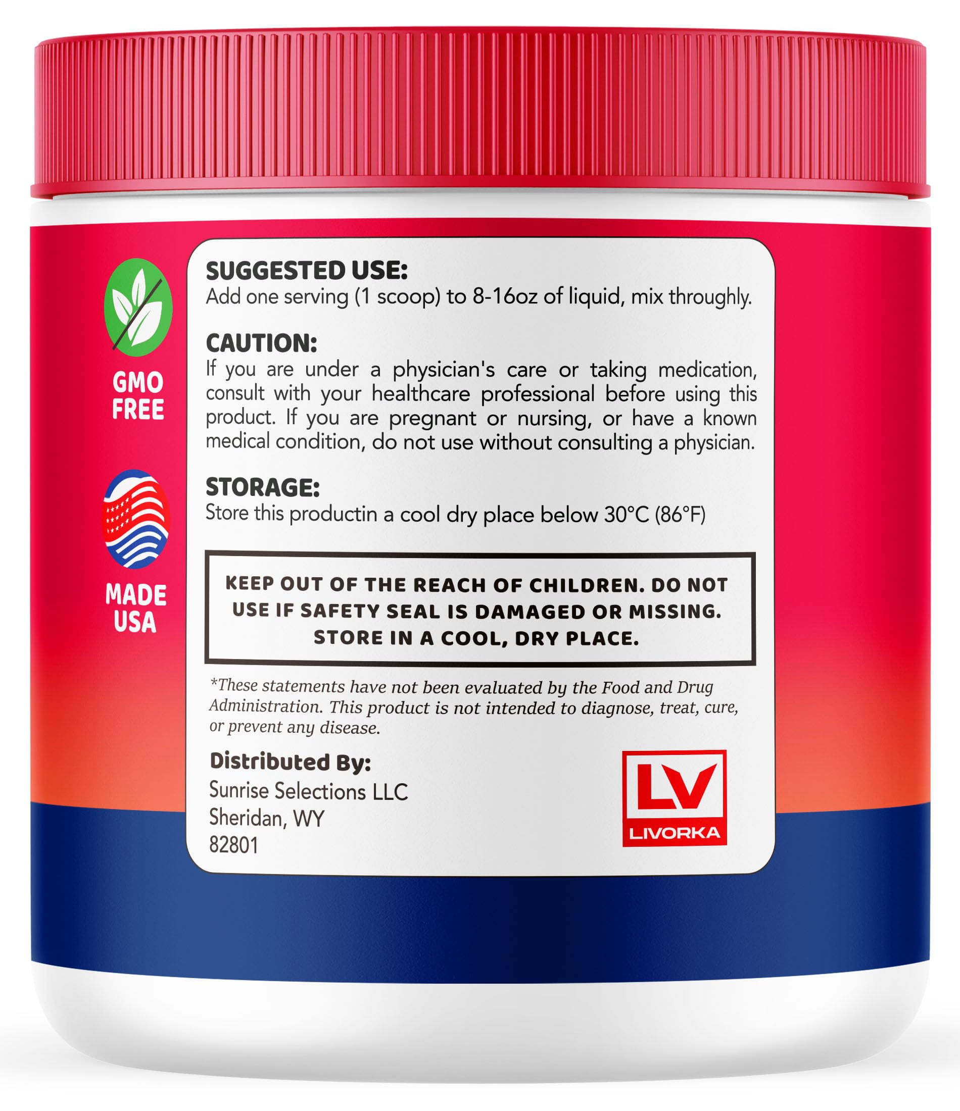 LIVORKA Baobab Bliss smoothie glass with powder mixed in