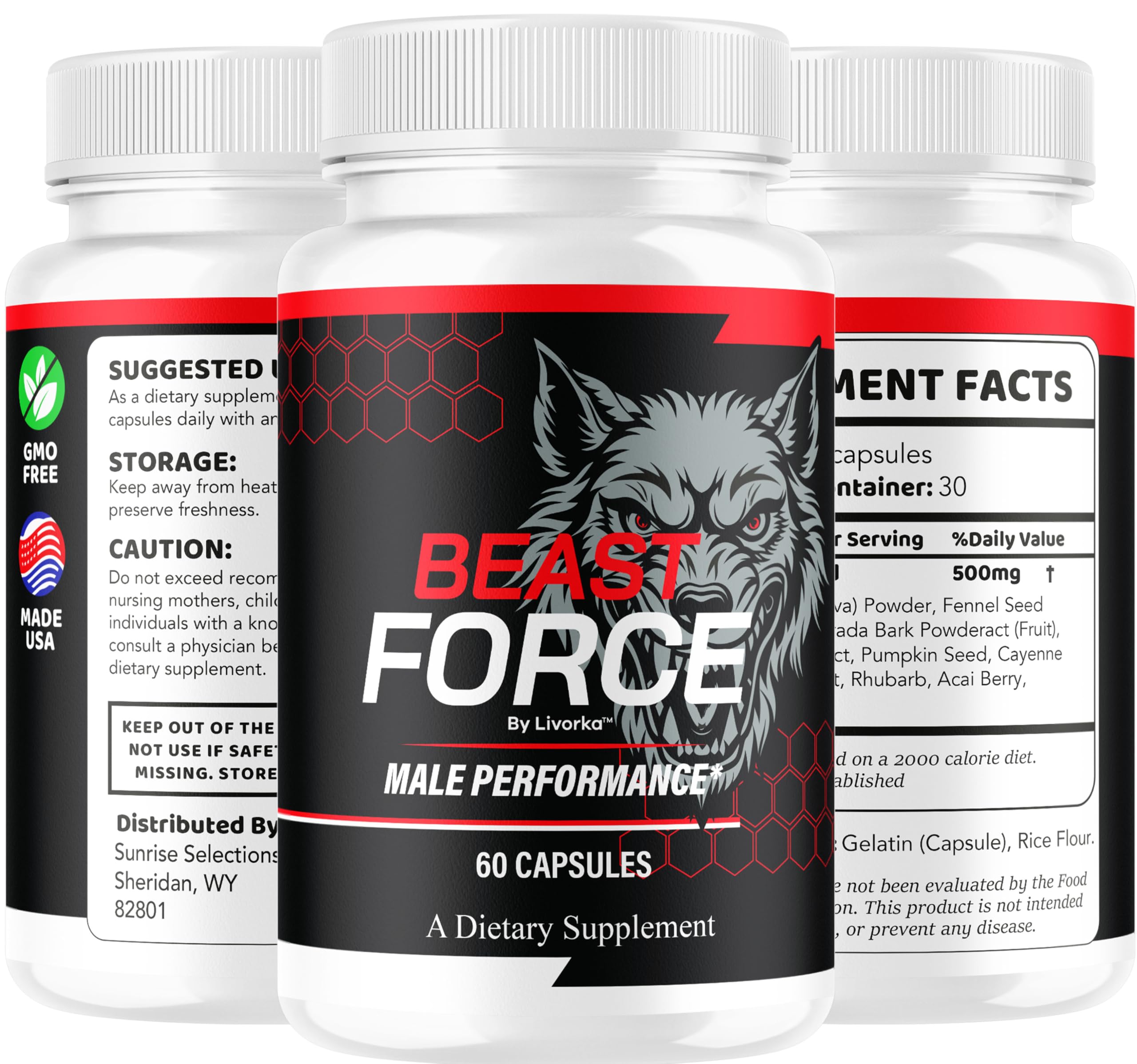 LIVORKA Beast Force on shelf with masculine wellness branding