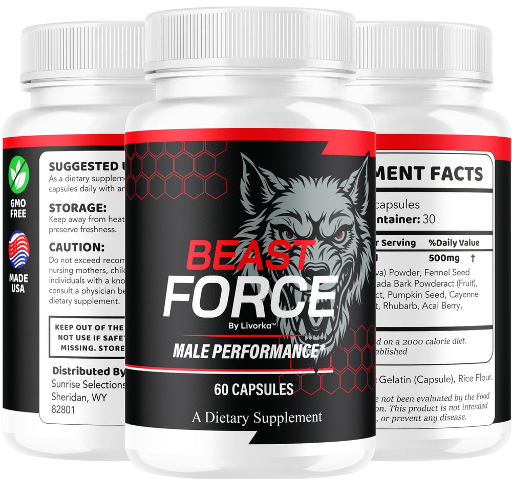 LIVORKA Beast Force on shelf with masculine wellness branding