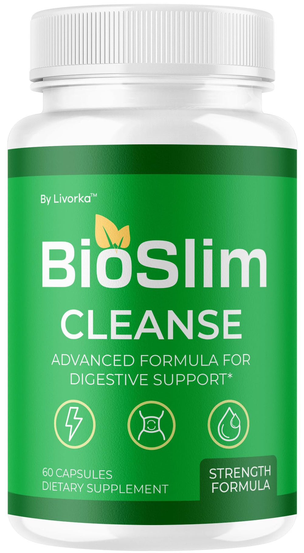 LIVORKA BioSlim Cleanse bottle, showcasing convenient daily digestive support on the go.