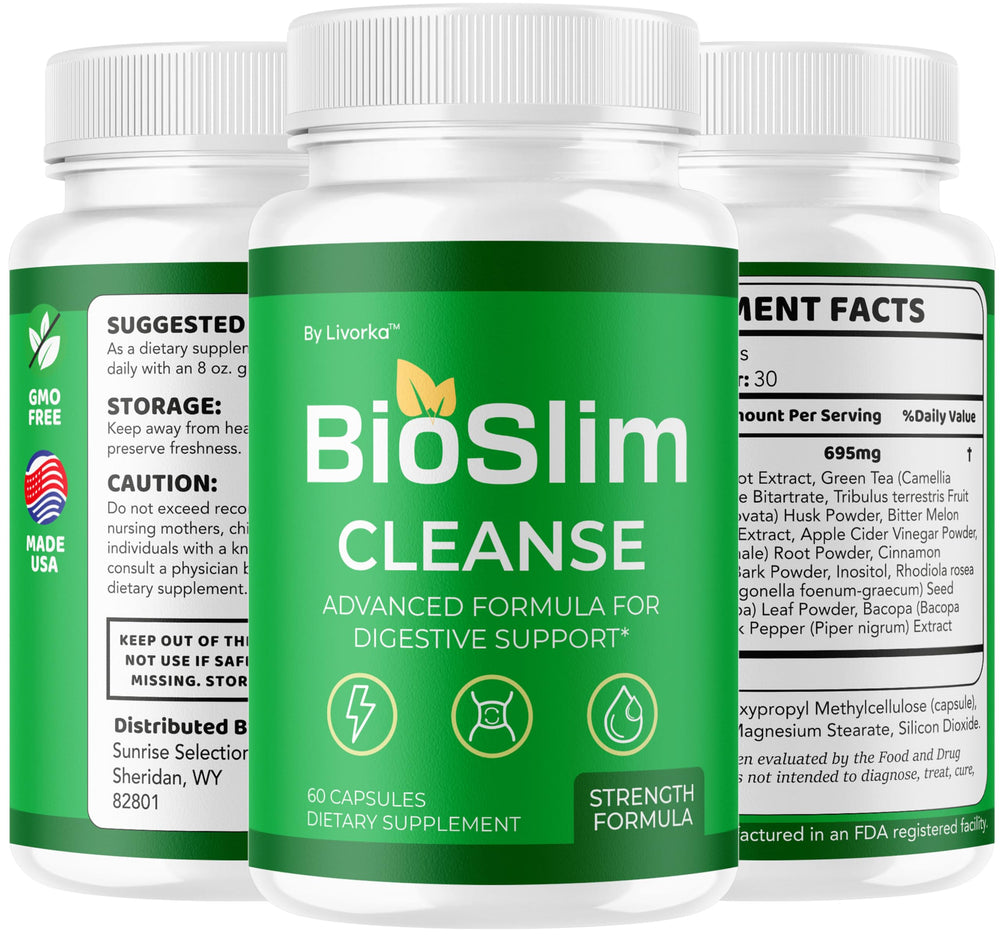 LIVORKA BioSlim Cleanse packaging with capsules illustrating the ready to use daily supplement.