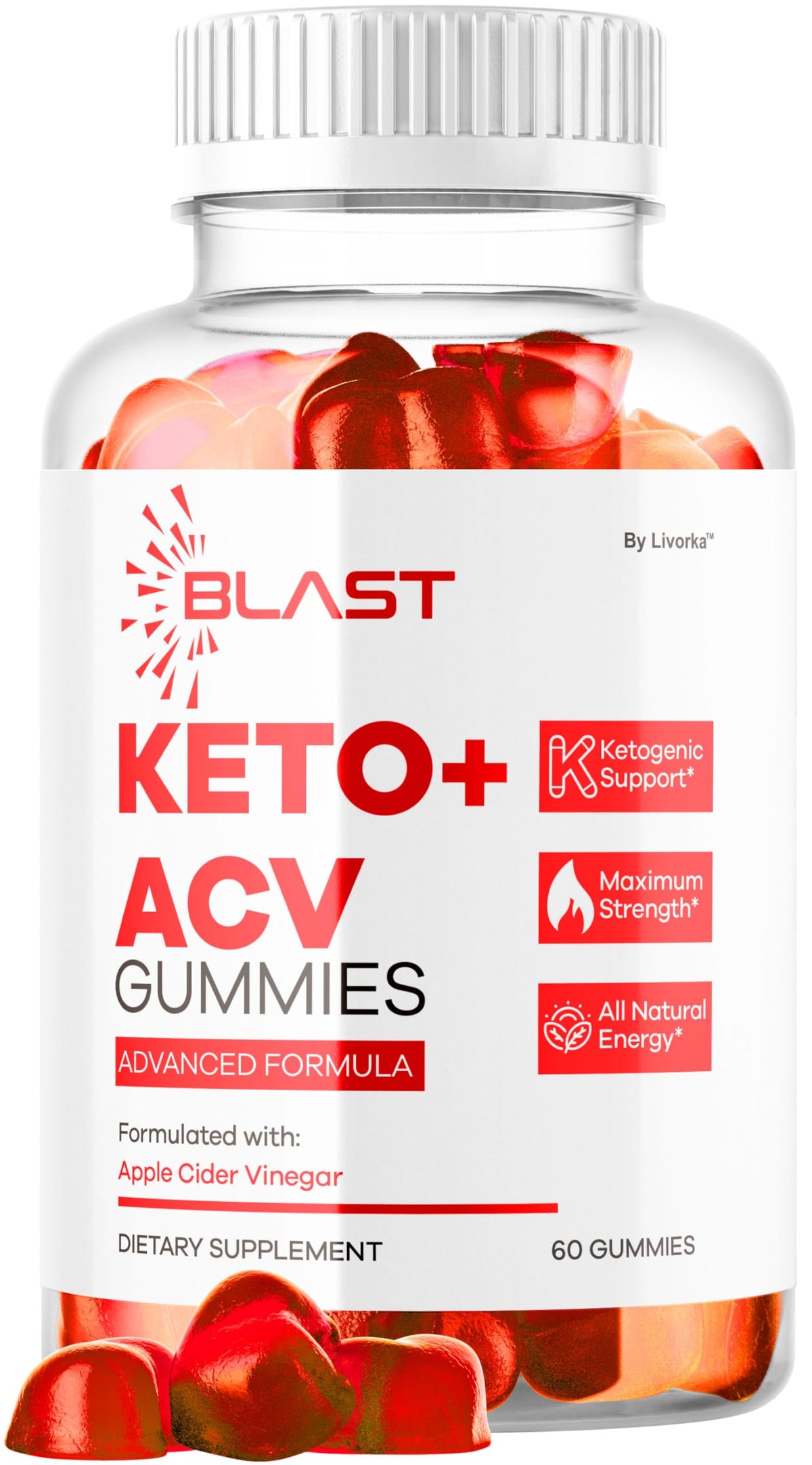 LIVORKA Blast Keto ACV Gummies bottle with daily energy support in mind