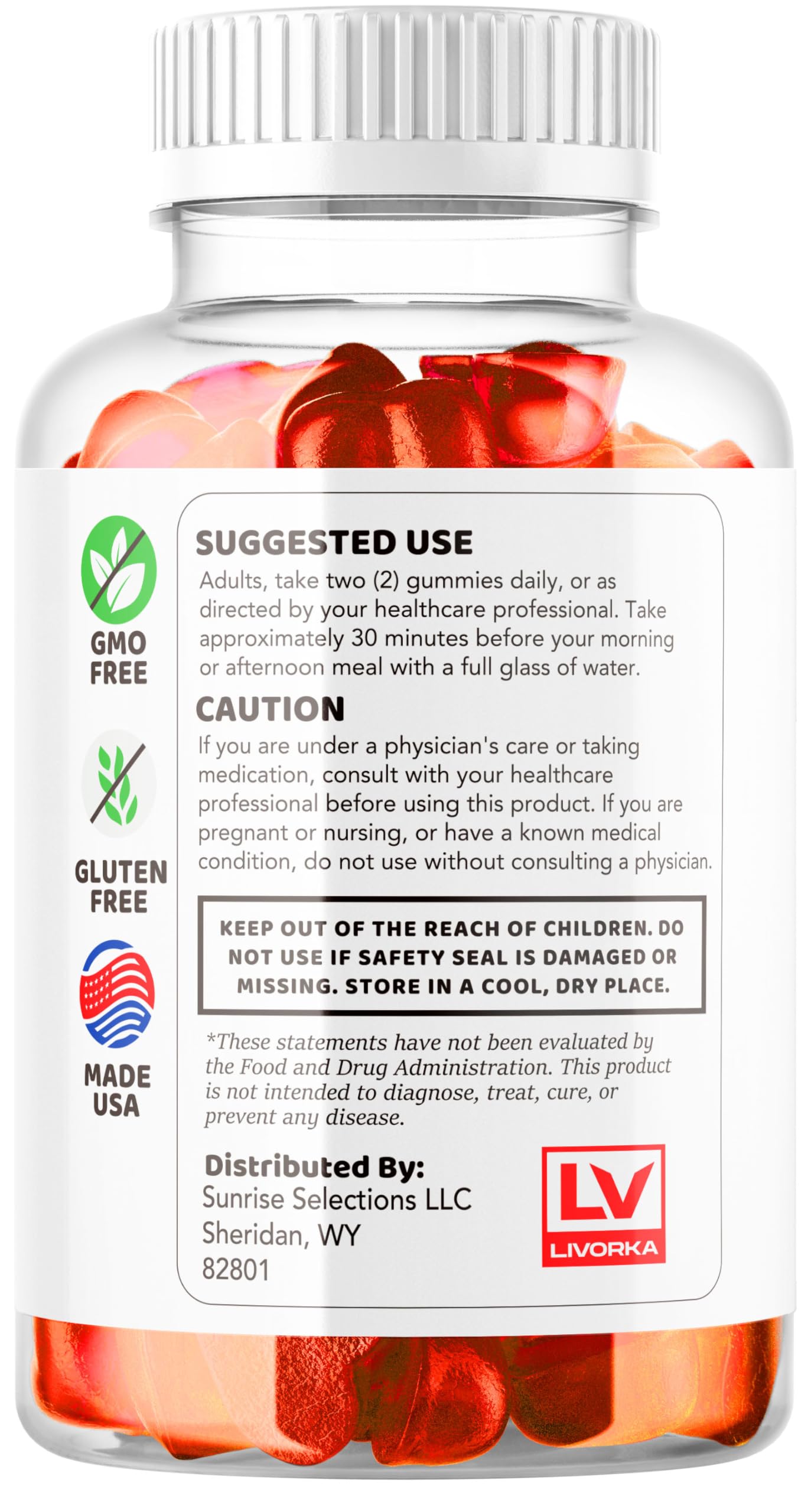 LIVORKA packaging highlights resealable, on-the-go convenience.