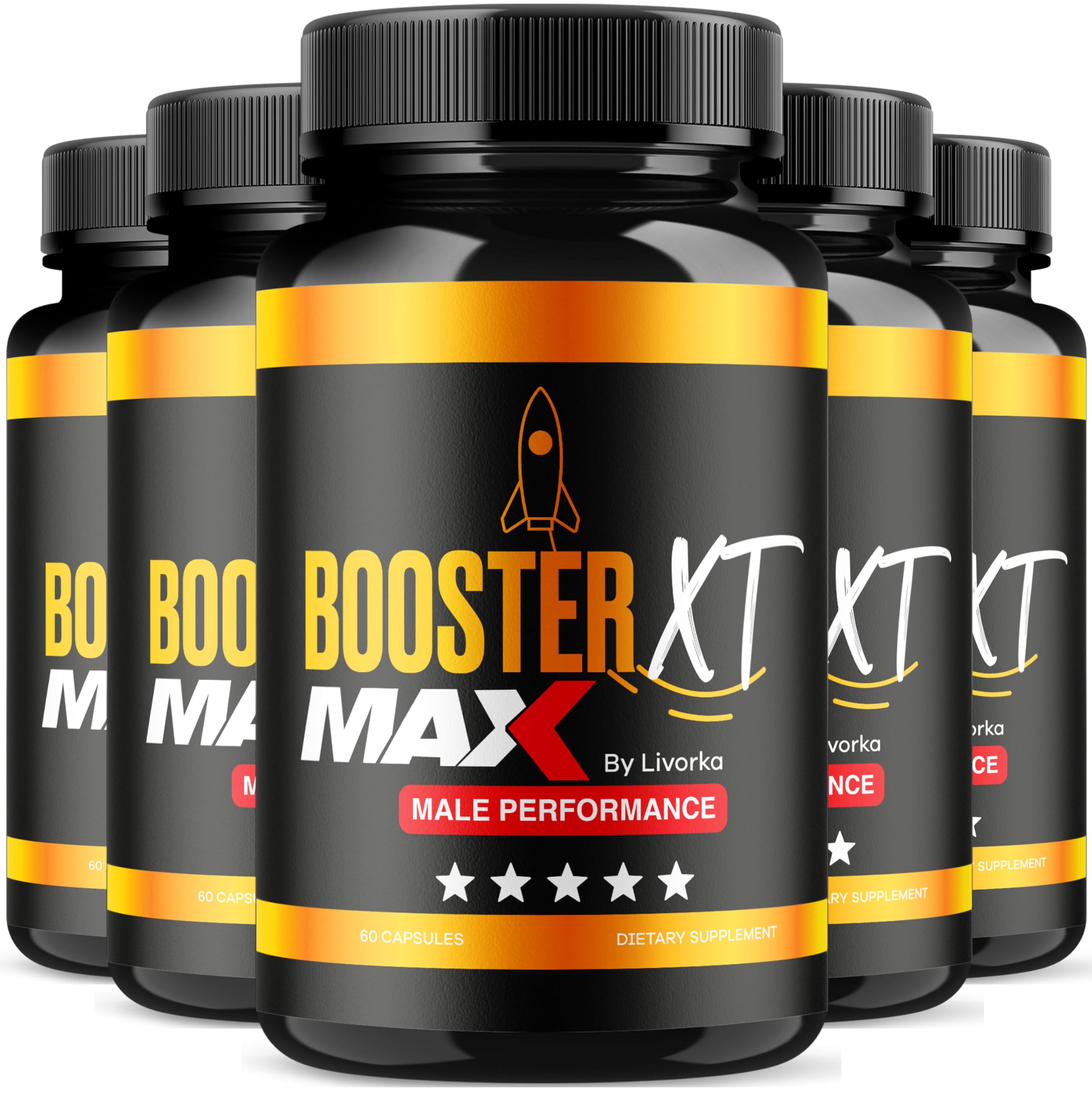 Livorka BoosterXT for Men bottle front showing 300 capsules for daily vitality