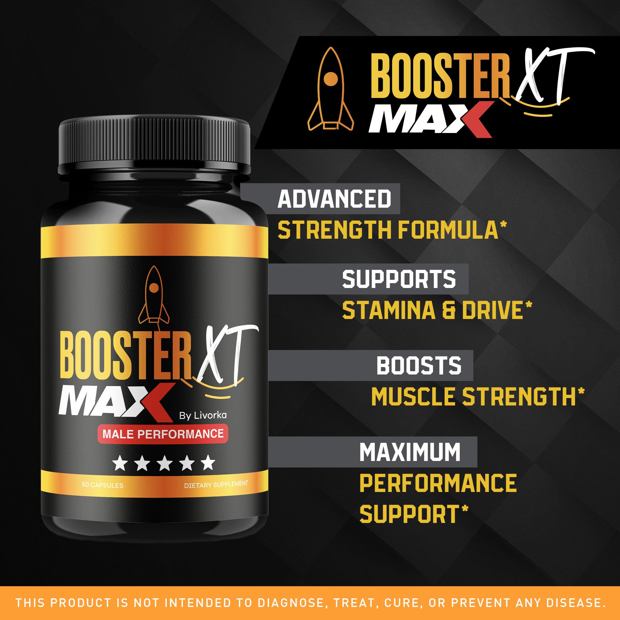 Livorka BoosterXT bottle label close-up highlighting MAX strength design