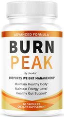 LIVORKA Burn Peak capsules bottle for daily wellness support and an active lifestyle.