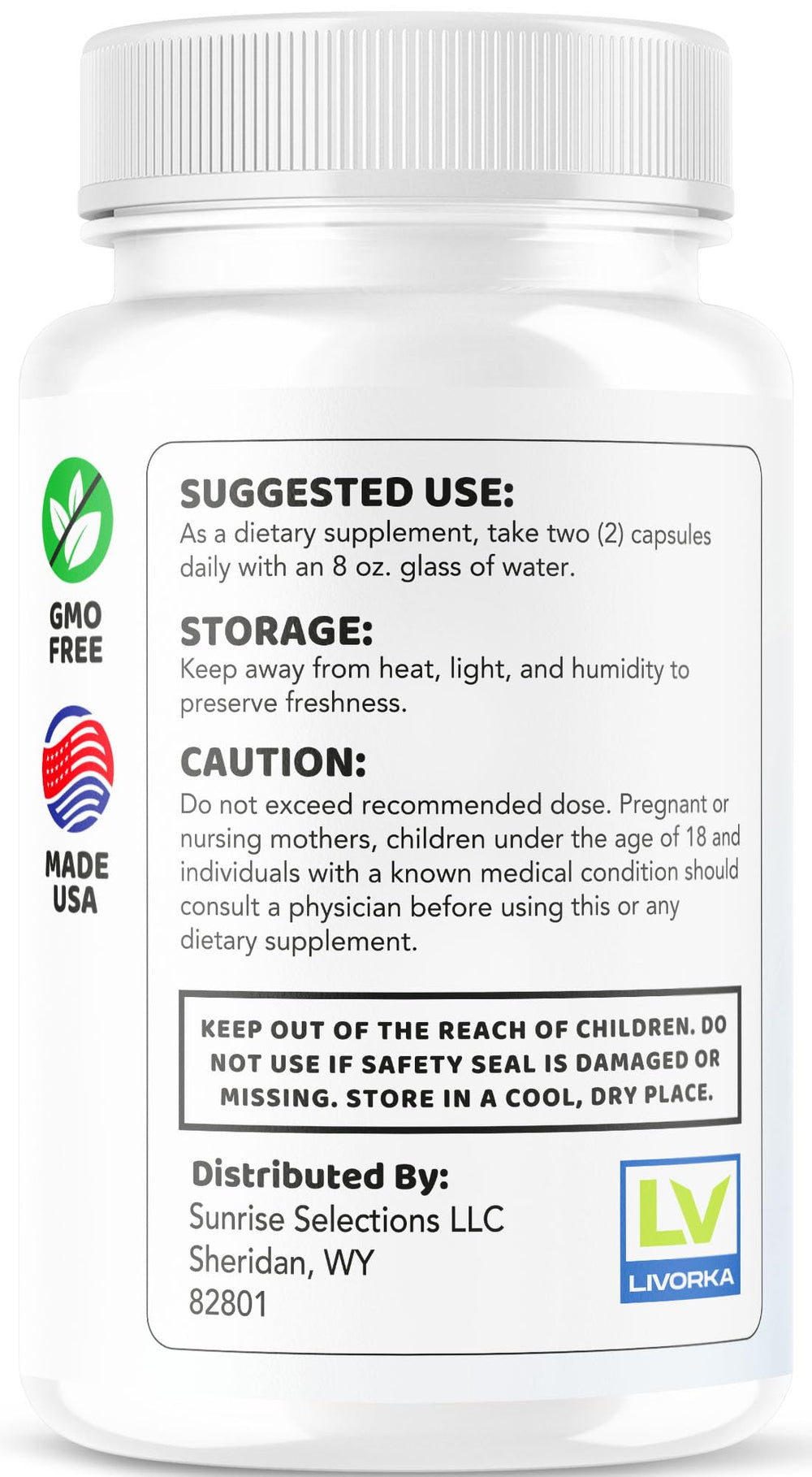 LIVORKA Burn Slim Capsules GMP-certified facility logo signaling quality manufacturing