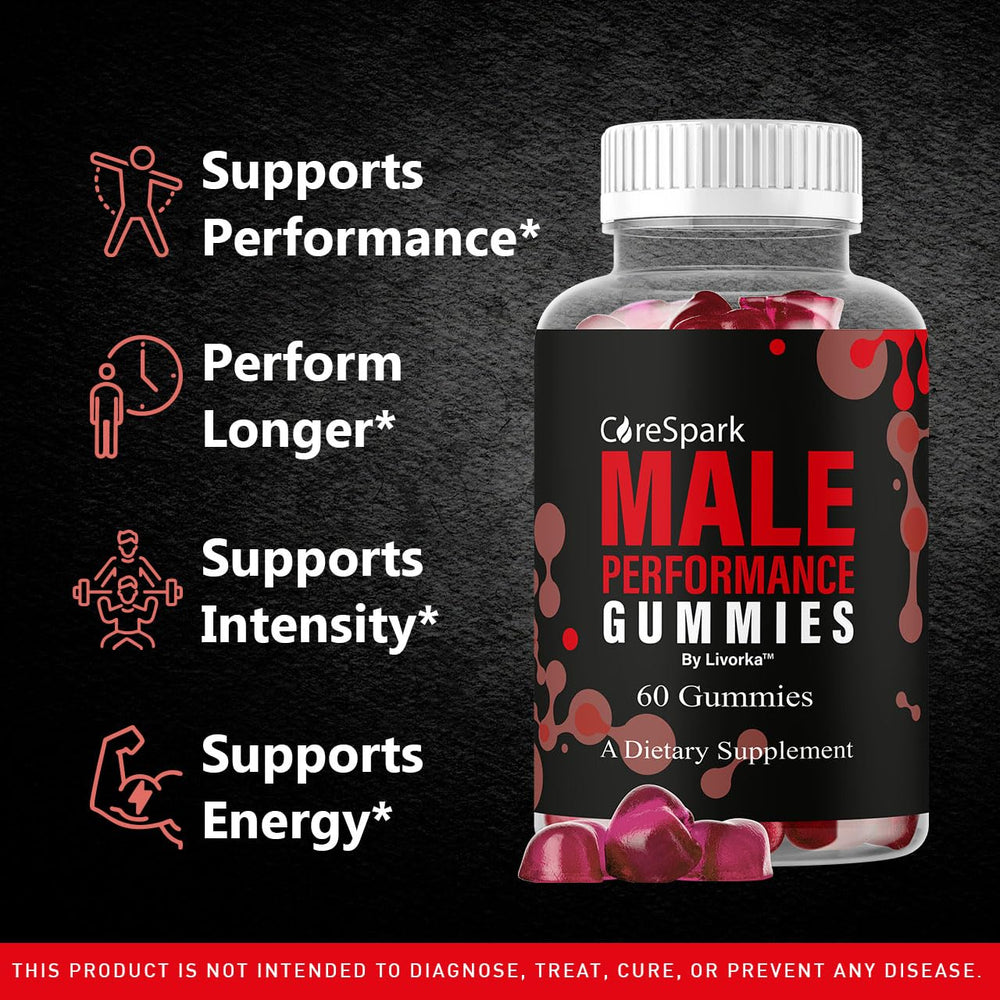 LIVORKA CoreSpark Gummies bottle close-up showing maximum strength support