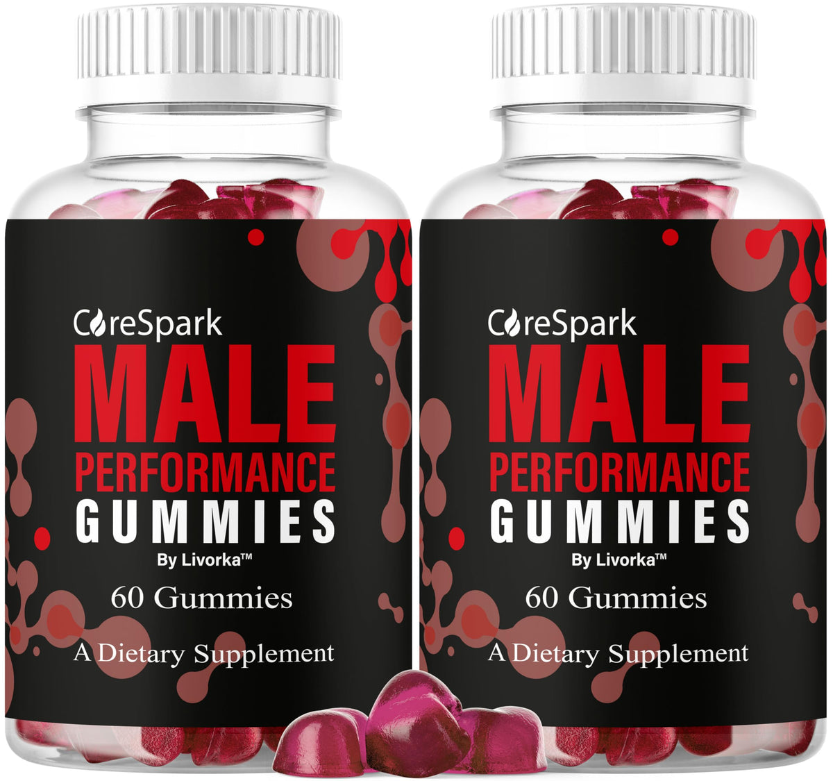 LIVORKA CoreSpark Gummies two-pack front view for easy daily vitality