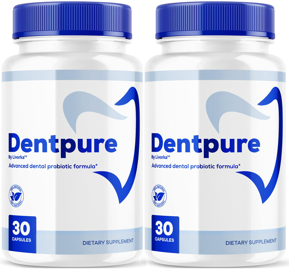 LIVORKA Dentpure bottle with capsules for daily oral probiotic support.