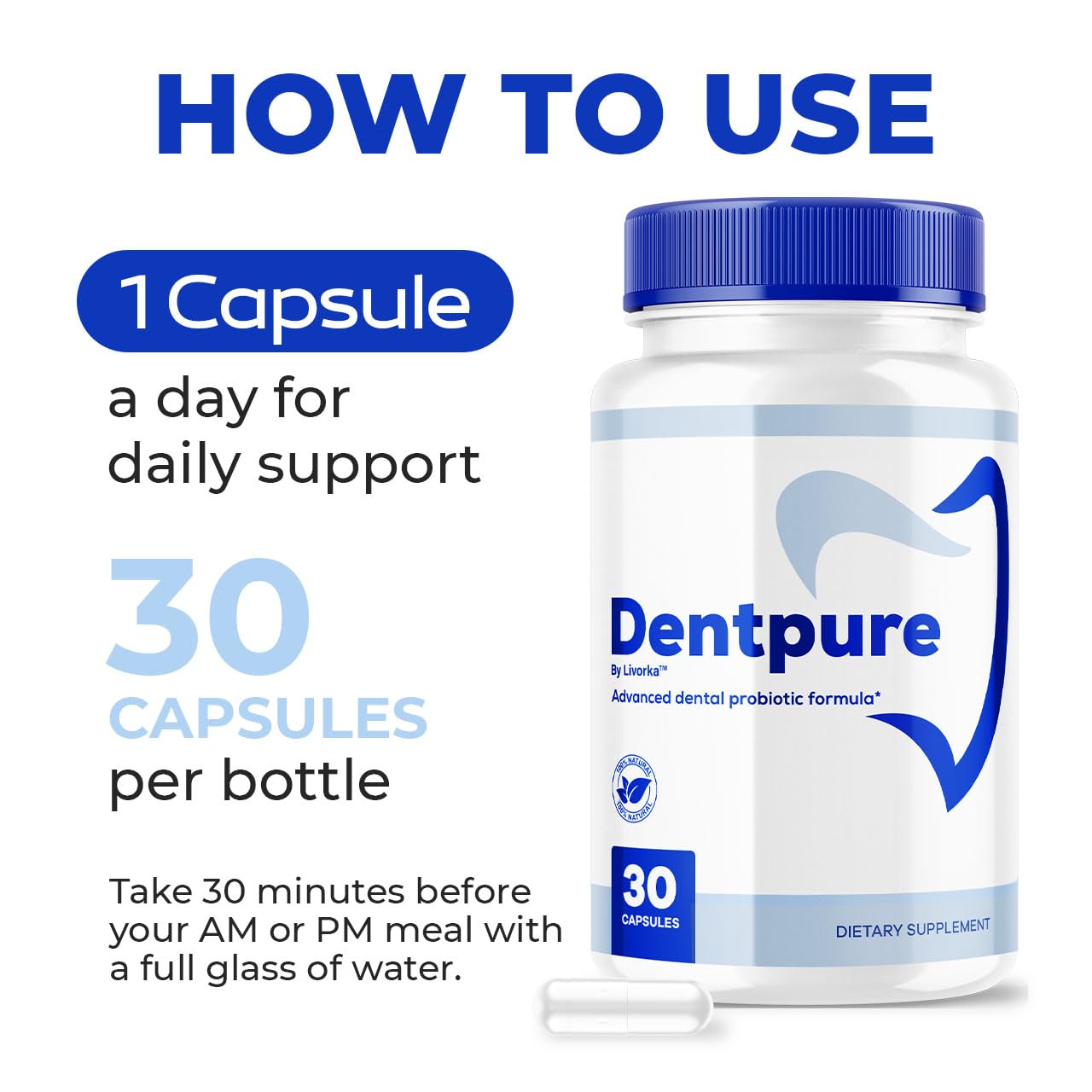 LIVORKA Dentpure bottle on bathroom sink for daily use.