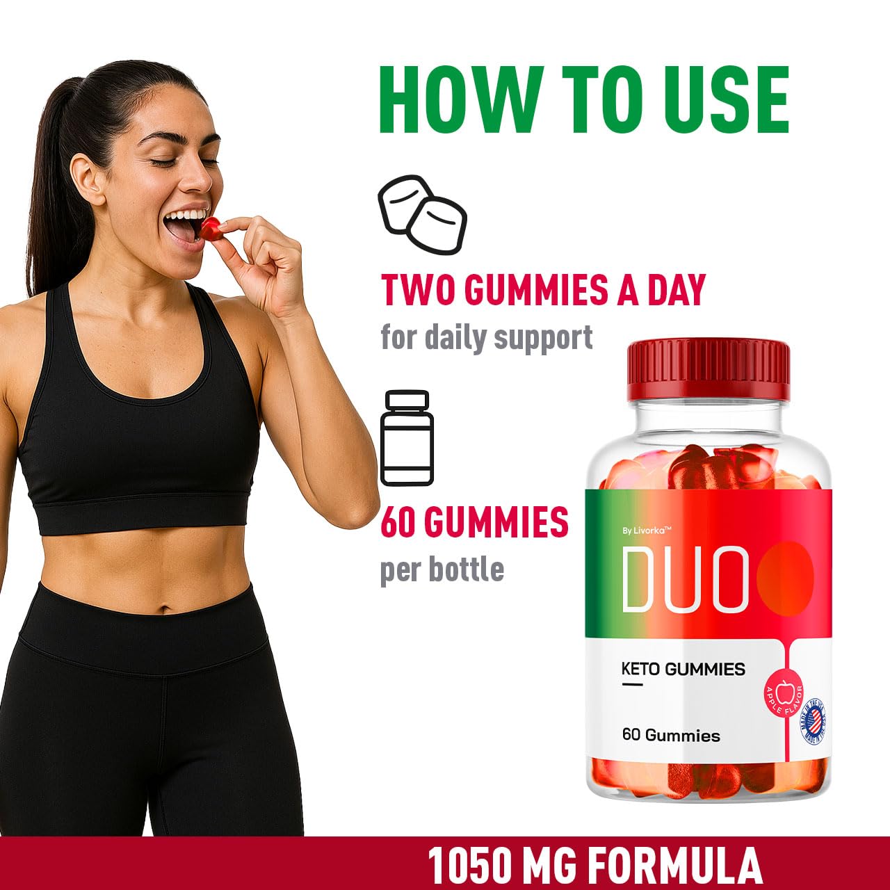 LIVORKA Duo Keto ACV Gummies ingredients label for transparency.
