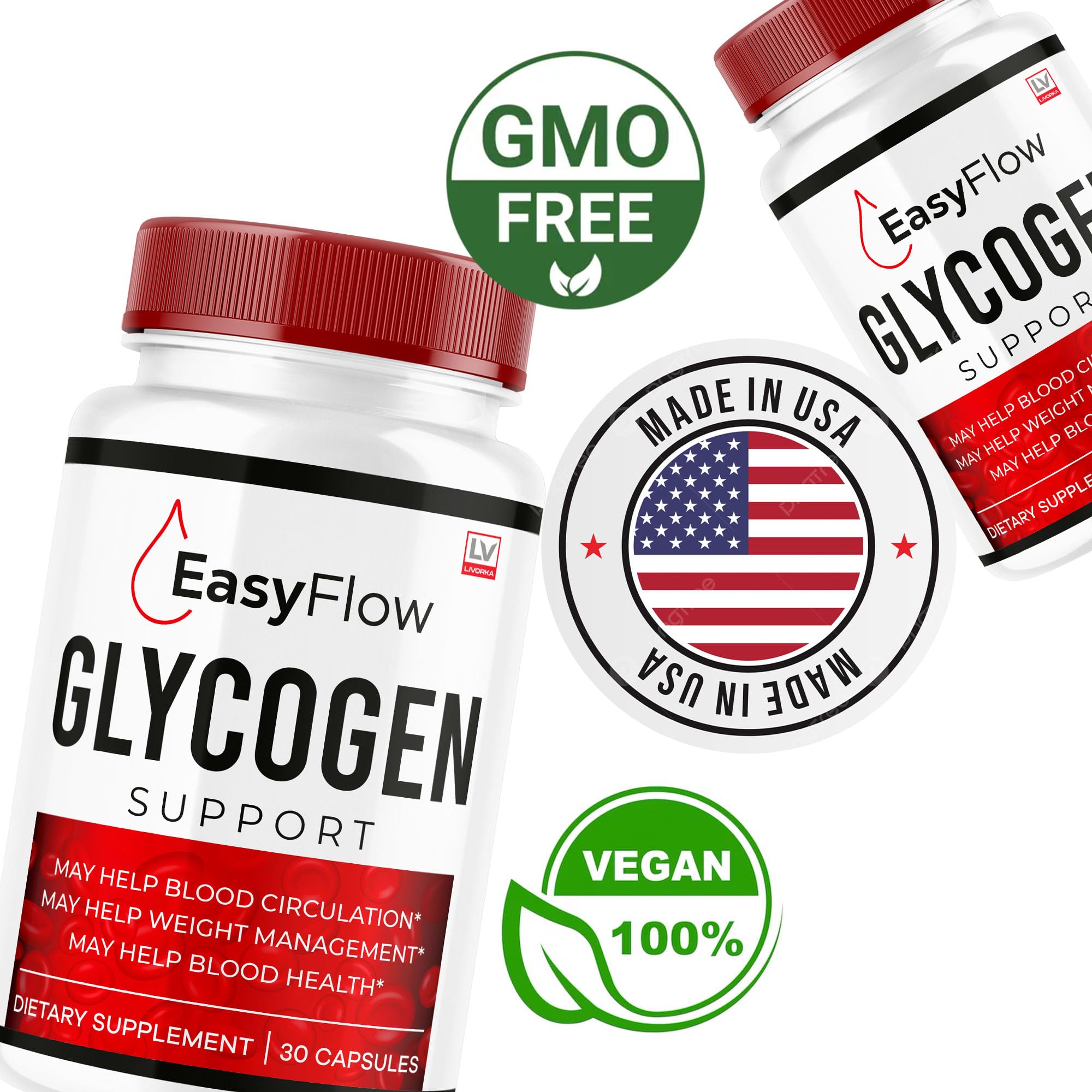 LIVORKA Easy Flow Glycogen bottle showcases vegan and Non-GMO promise