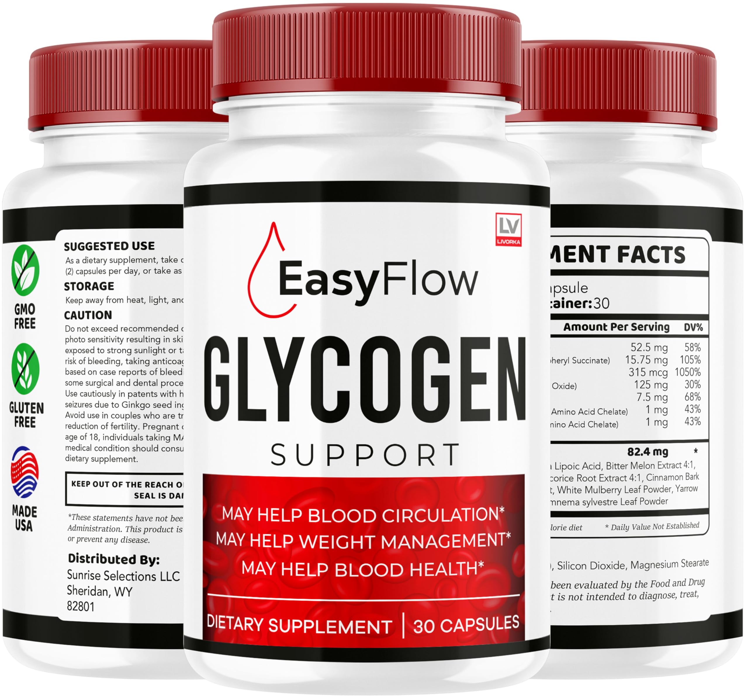 LIVORKA Easy Flow Glycogen capsule with water for easy intake