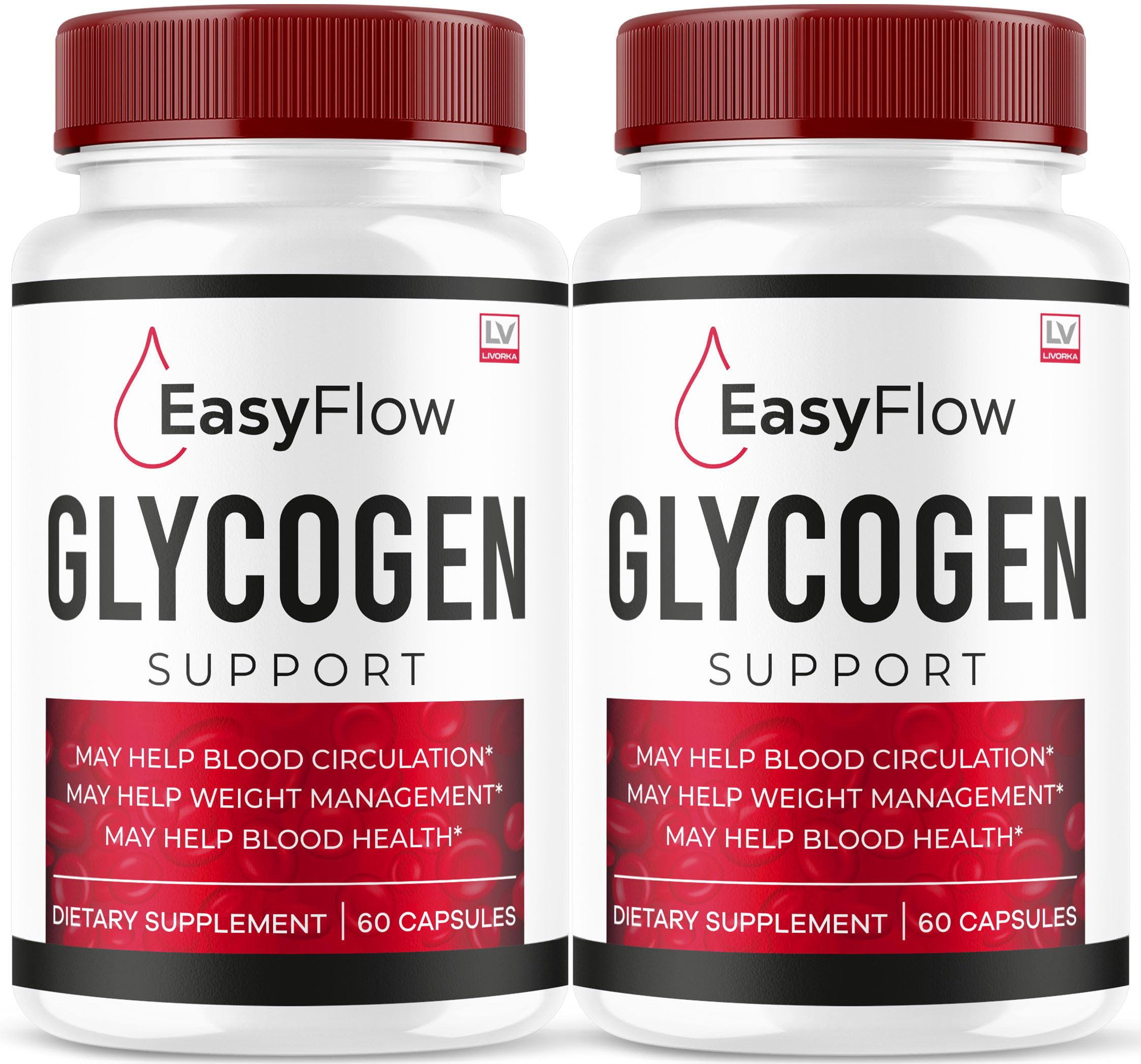 LIVORKA Easy Flow Glycogen bottle front for daily wellness support