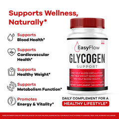 LIVORKA Easy Flow Glycogen bottle label shows vegan and non-GMO features