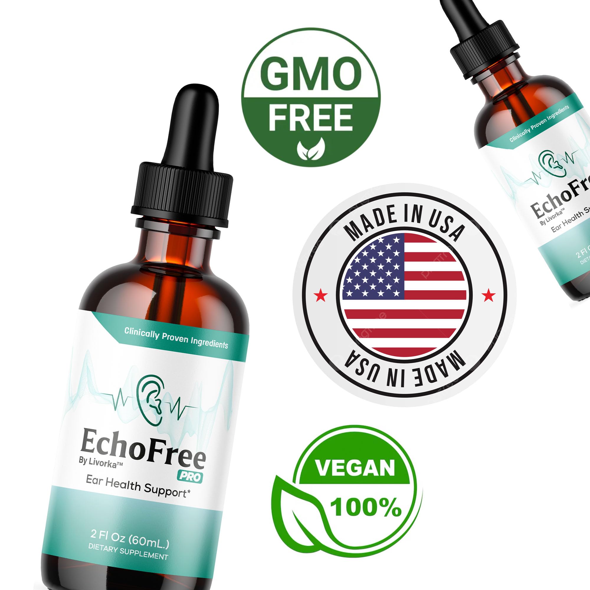 LIVORKA Echo Free Drops trio on desk for convenient home routine