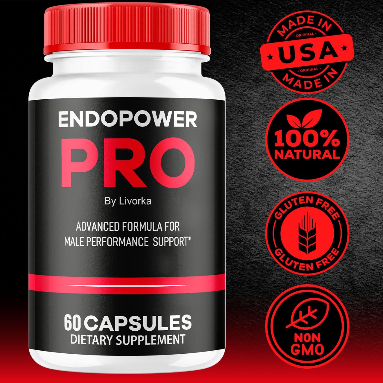 Dosage calendar image for LIVORKA Endopower Pro suggesting a simple routine.