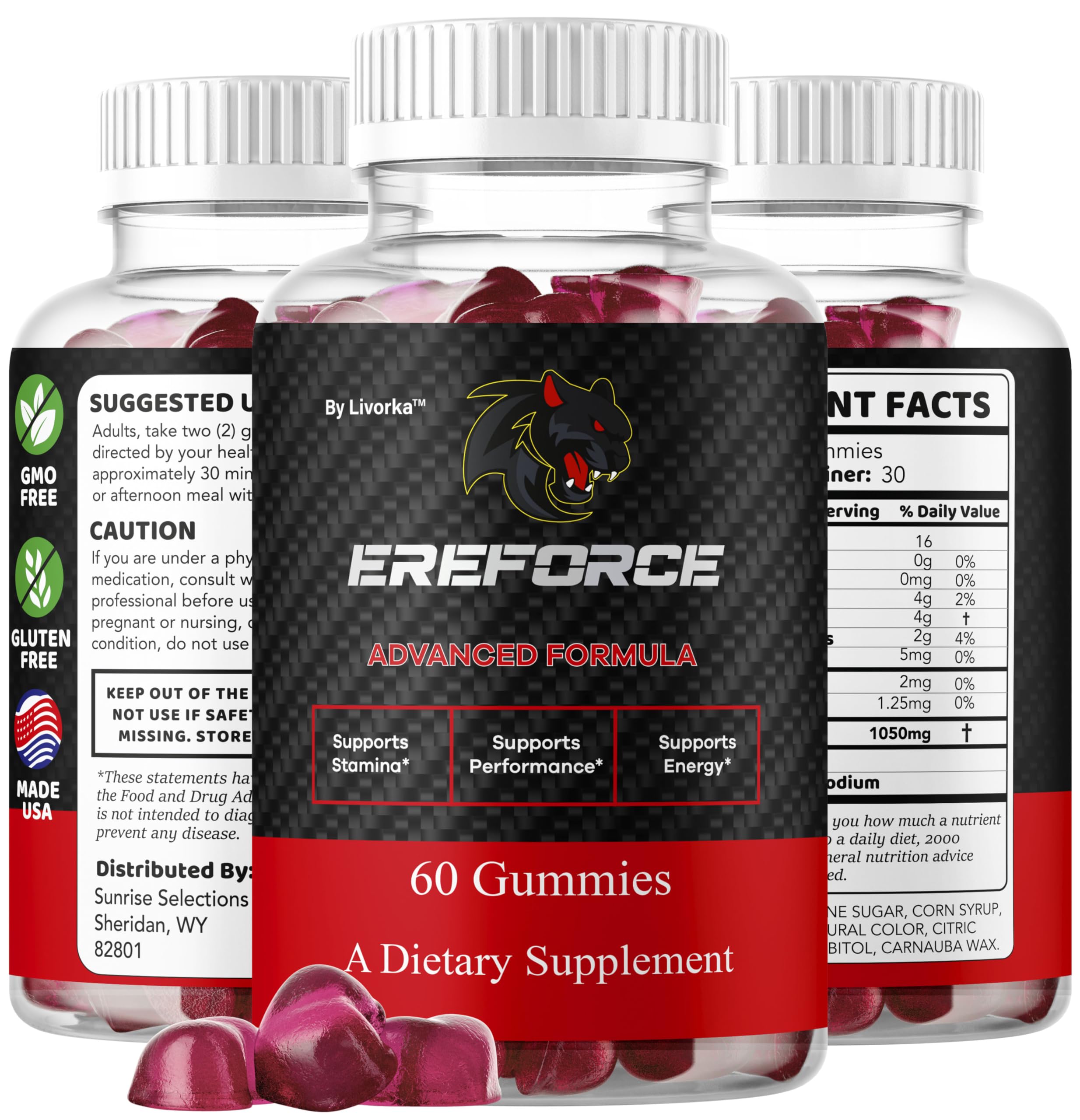 LIVORKA Ereforce gummies hands holding bottle for daily use