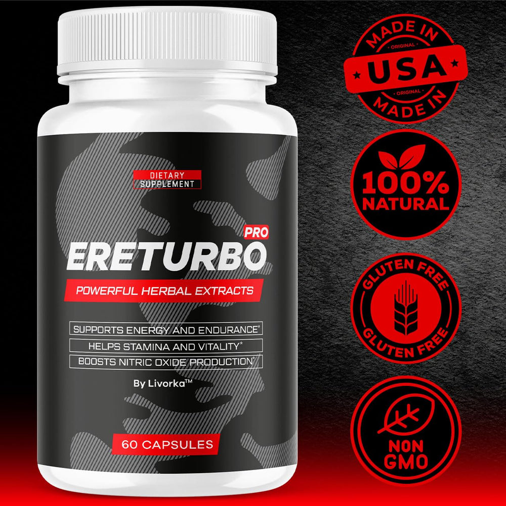 LIVORKA Ereturbo Pro capsules on a clean desk for focus.