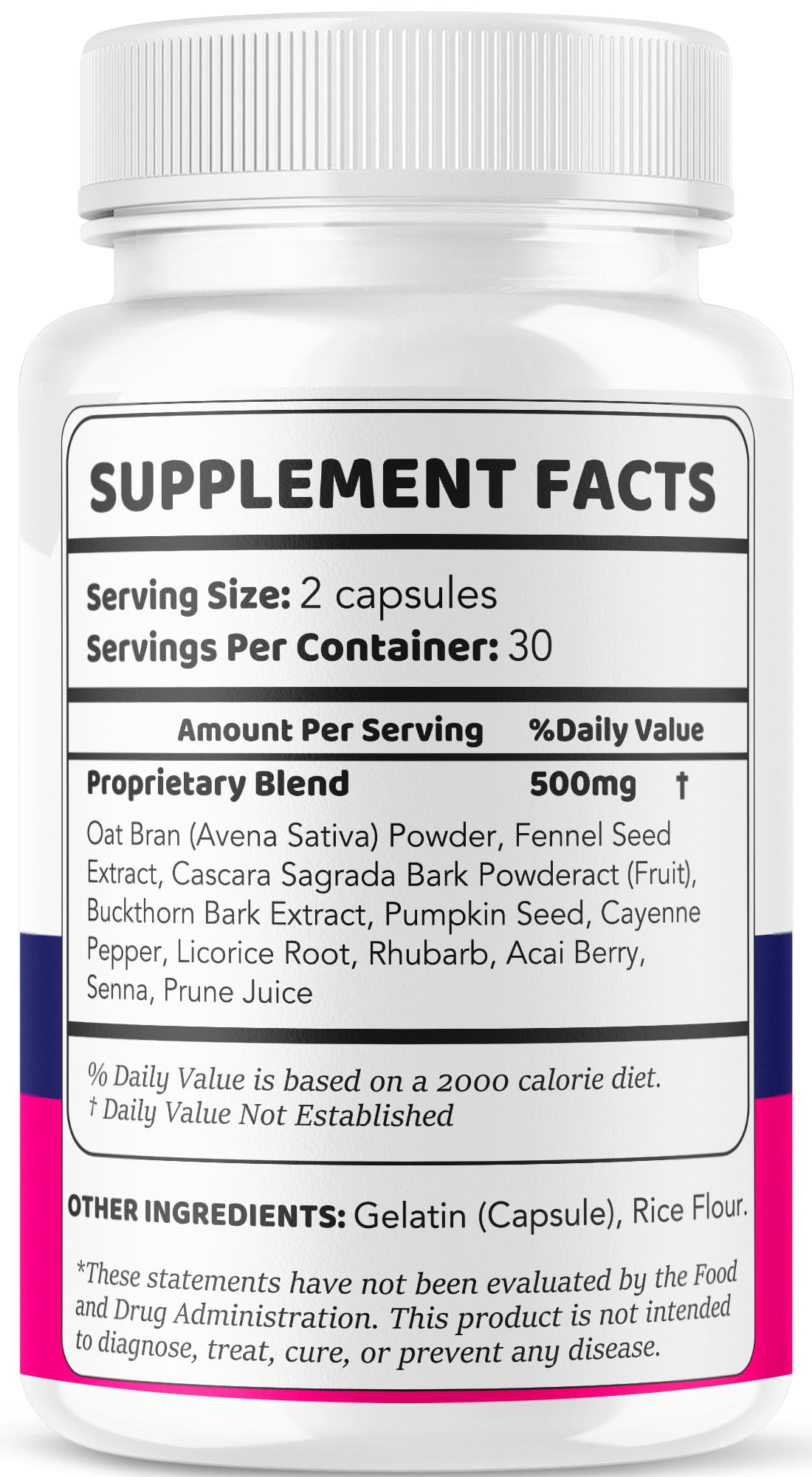 Dose-chart inside box illustrating the long 5-month supply.