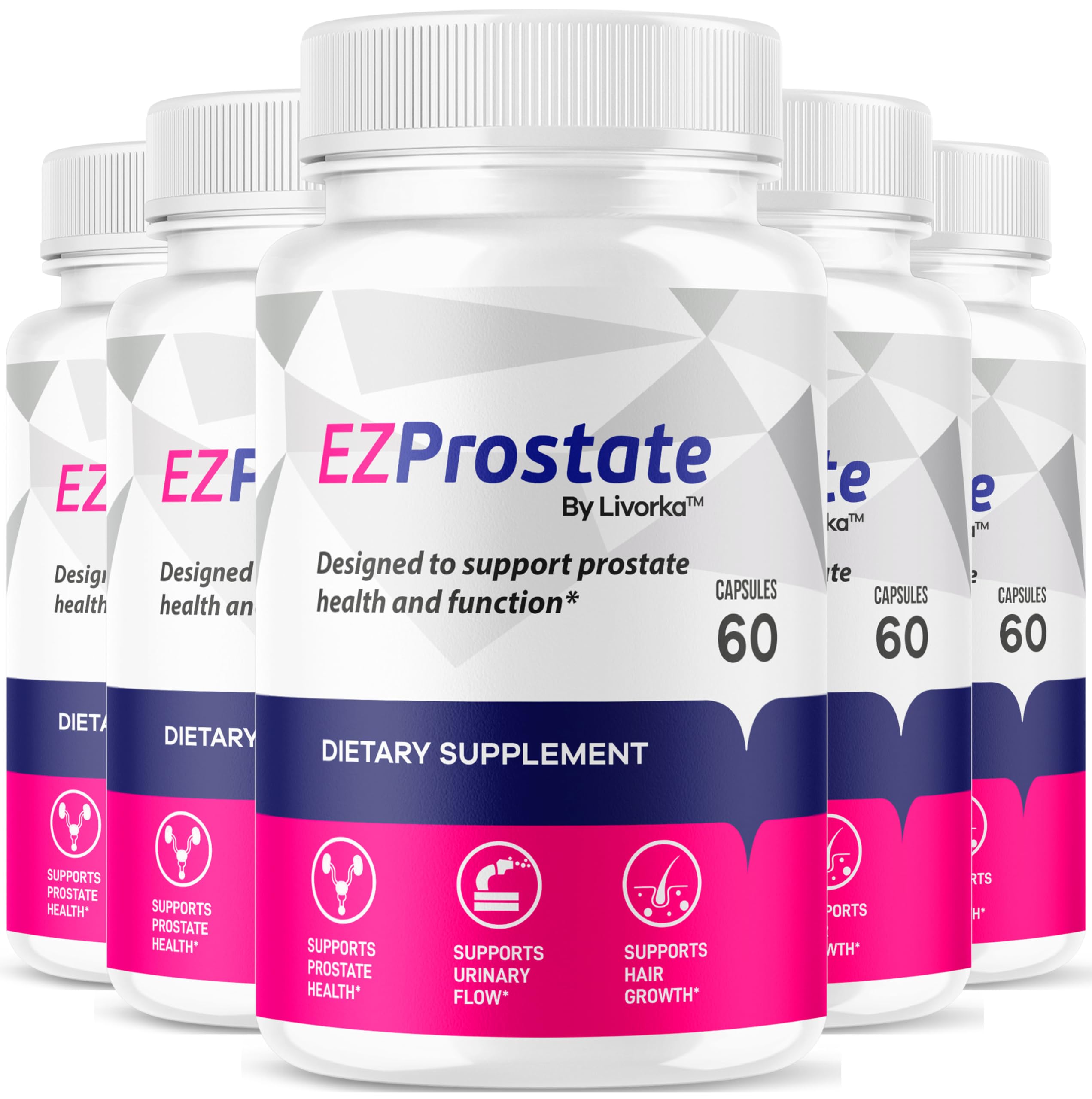 LIVORKA EZ Prostate supplement bottle for convenient daily use and routine wellness.