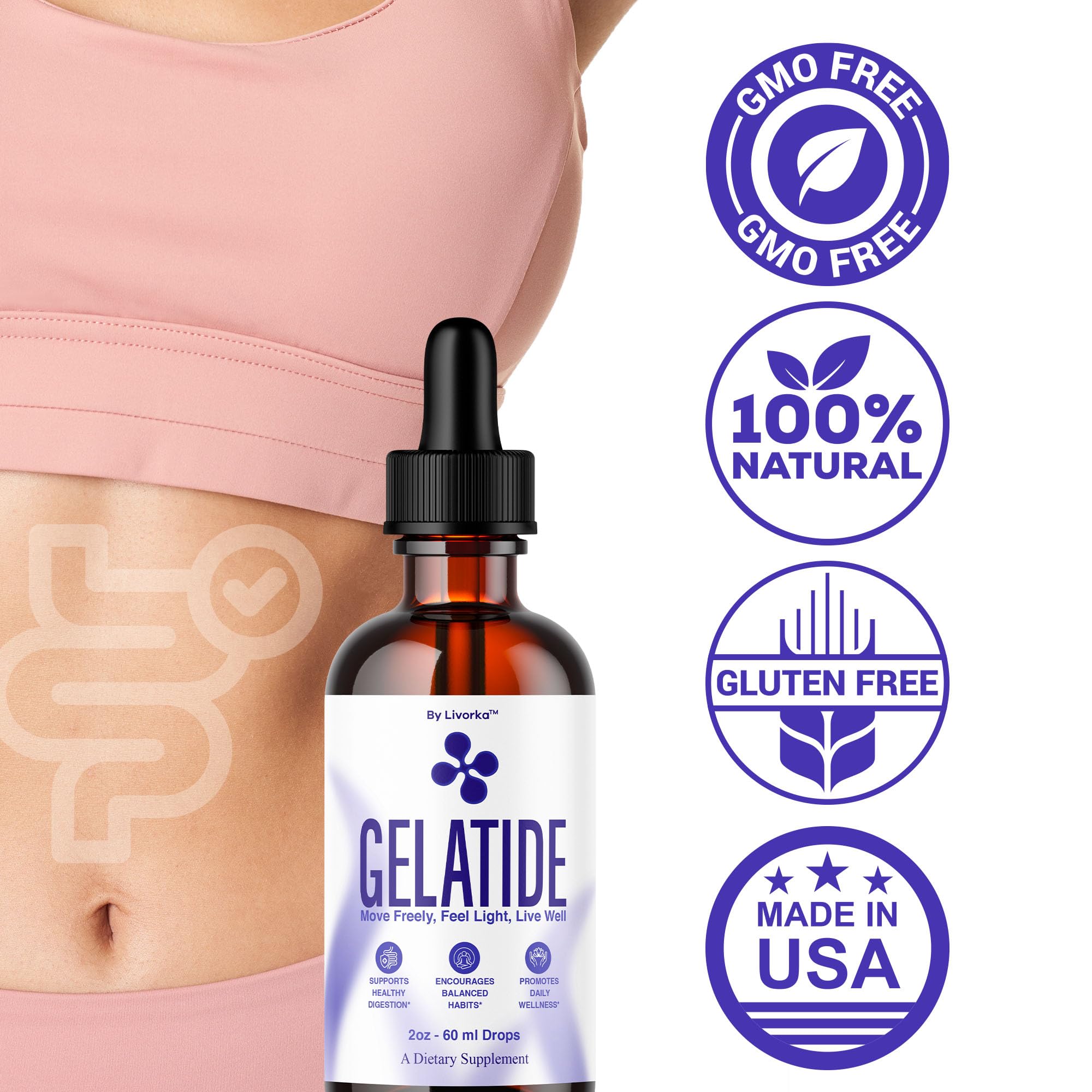 LIVORKA Gelatide Drops ingredients close-up in natural setting