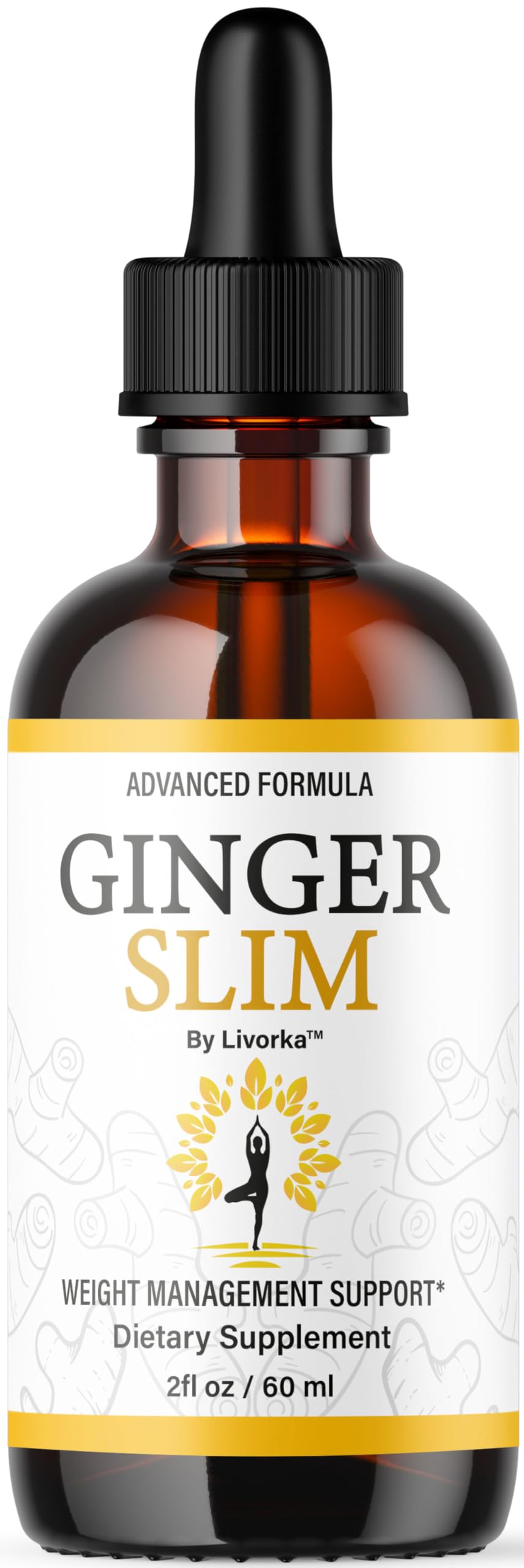 LIVORKA Ginger Slim Drops bottle on a clean surface for daily wellness support.