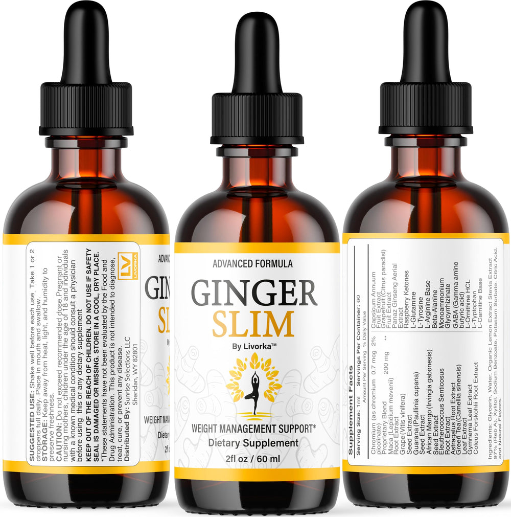 LIVORKA Ginger Slim Drops packaging shown for gift-ready presentation.